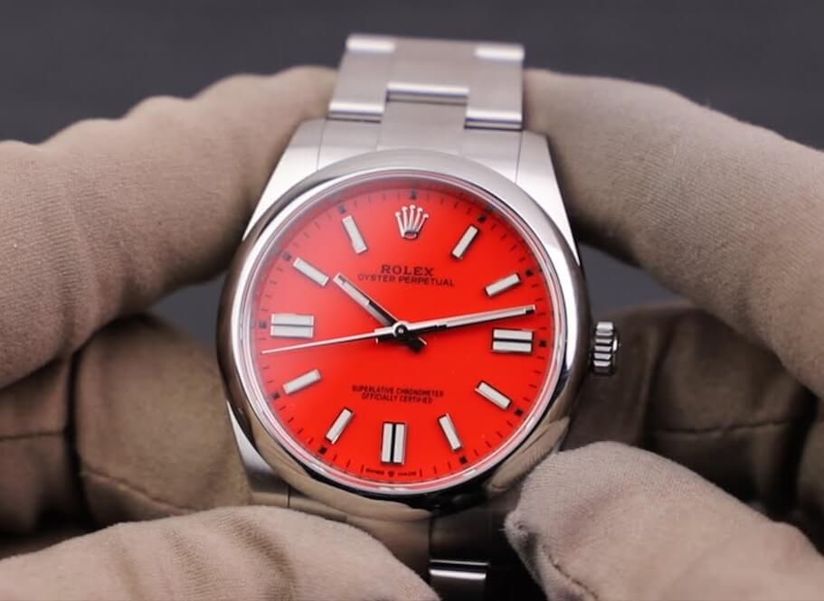 Fake Rolex Oyster Perpetual 41 124300 Red Dial