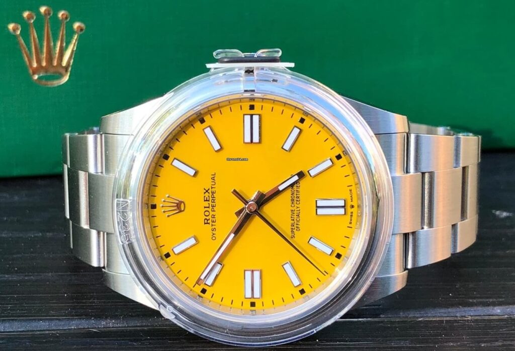 Fake Rolex Oyster Perpetual 41 124300 Yellow Dial